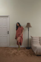 Obi Loose Dress in Rosewood Dadu