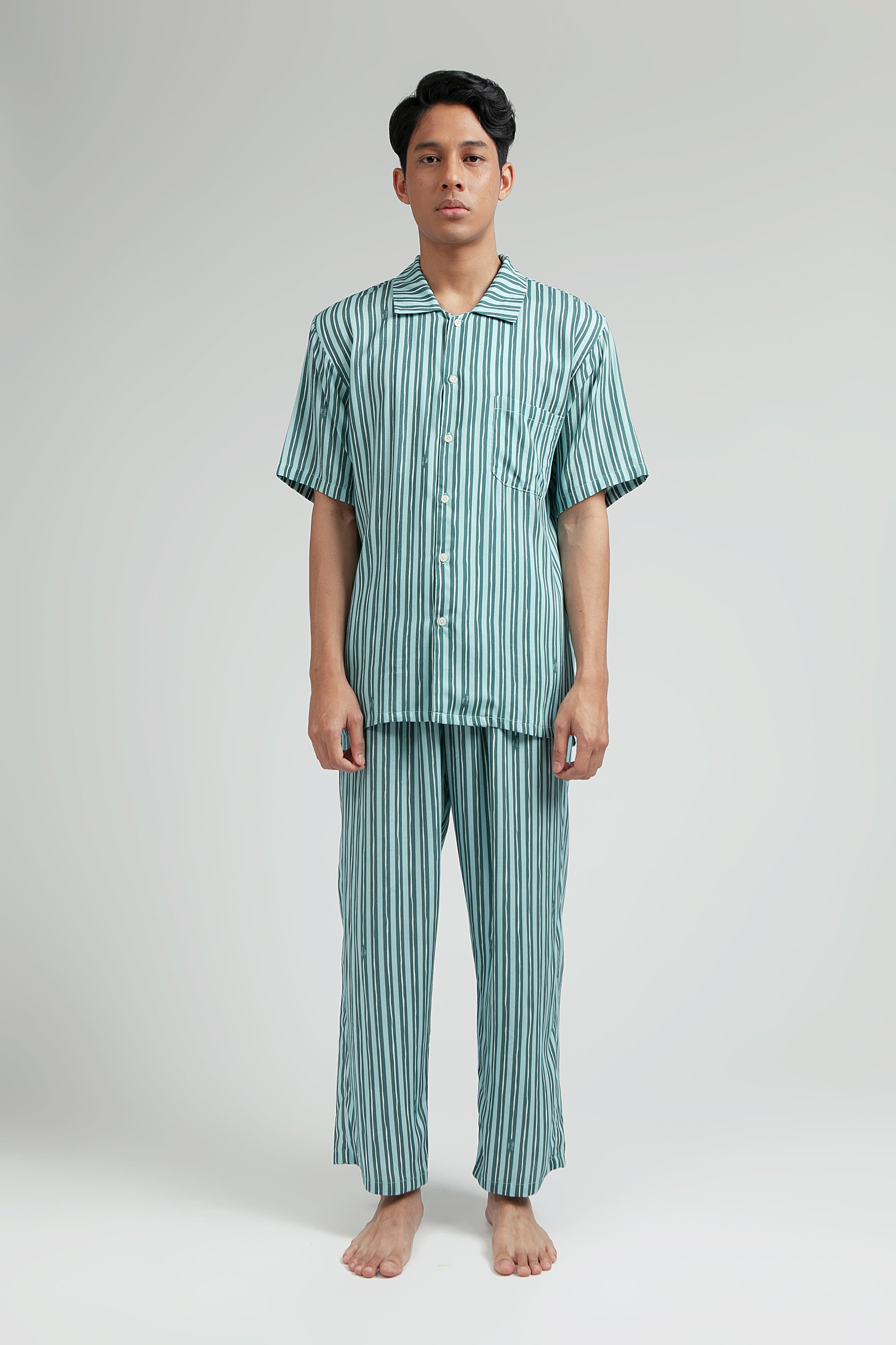 Kasturi Pajama Set in Ocean Salur