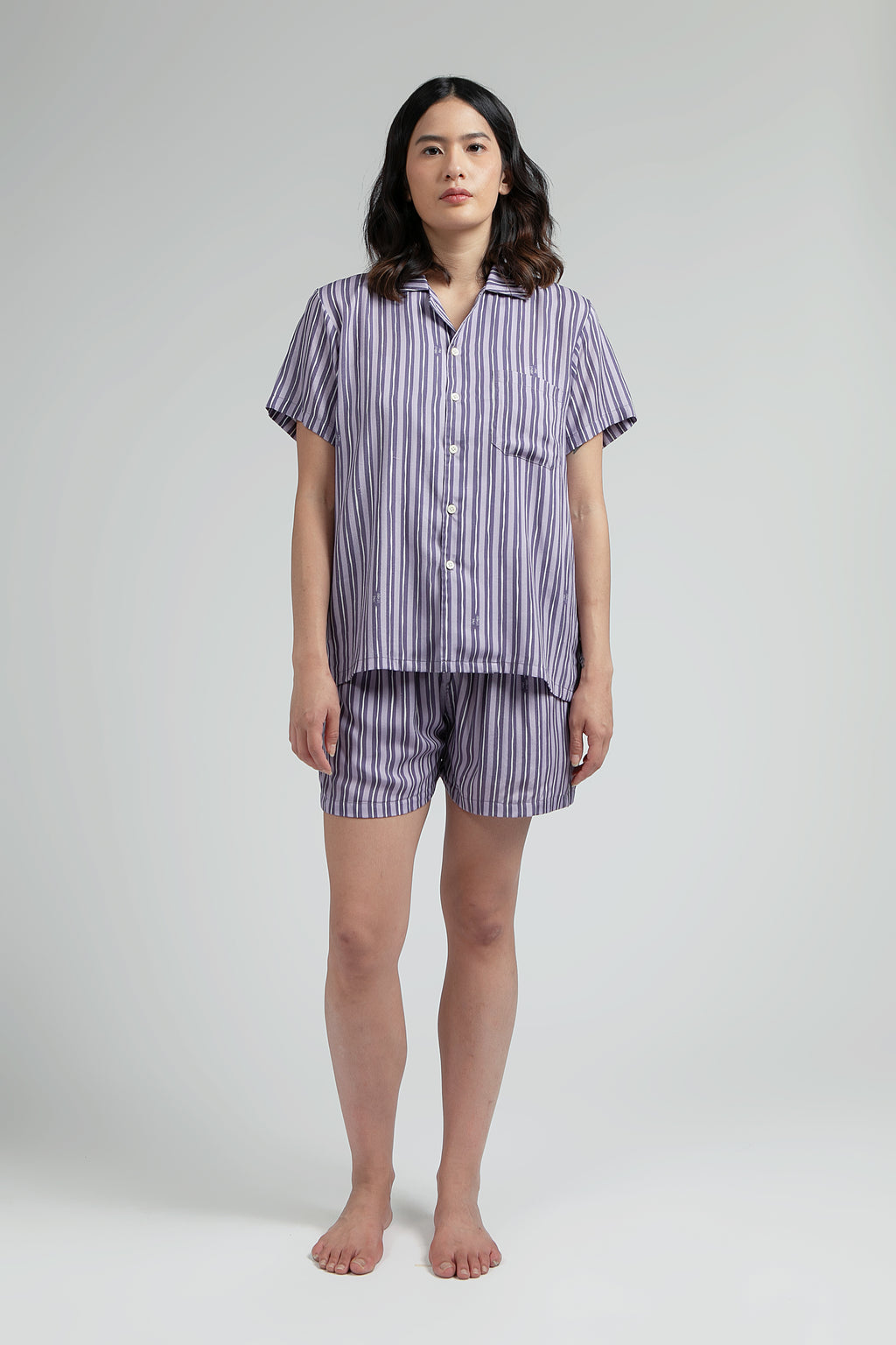 Manggis Pajama Set in Lilac Salur