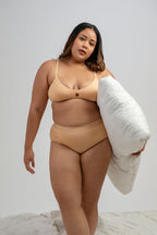 Tara High Waist Brief Panty 4 Packs in Beige