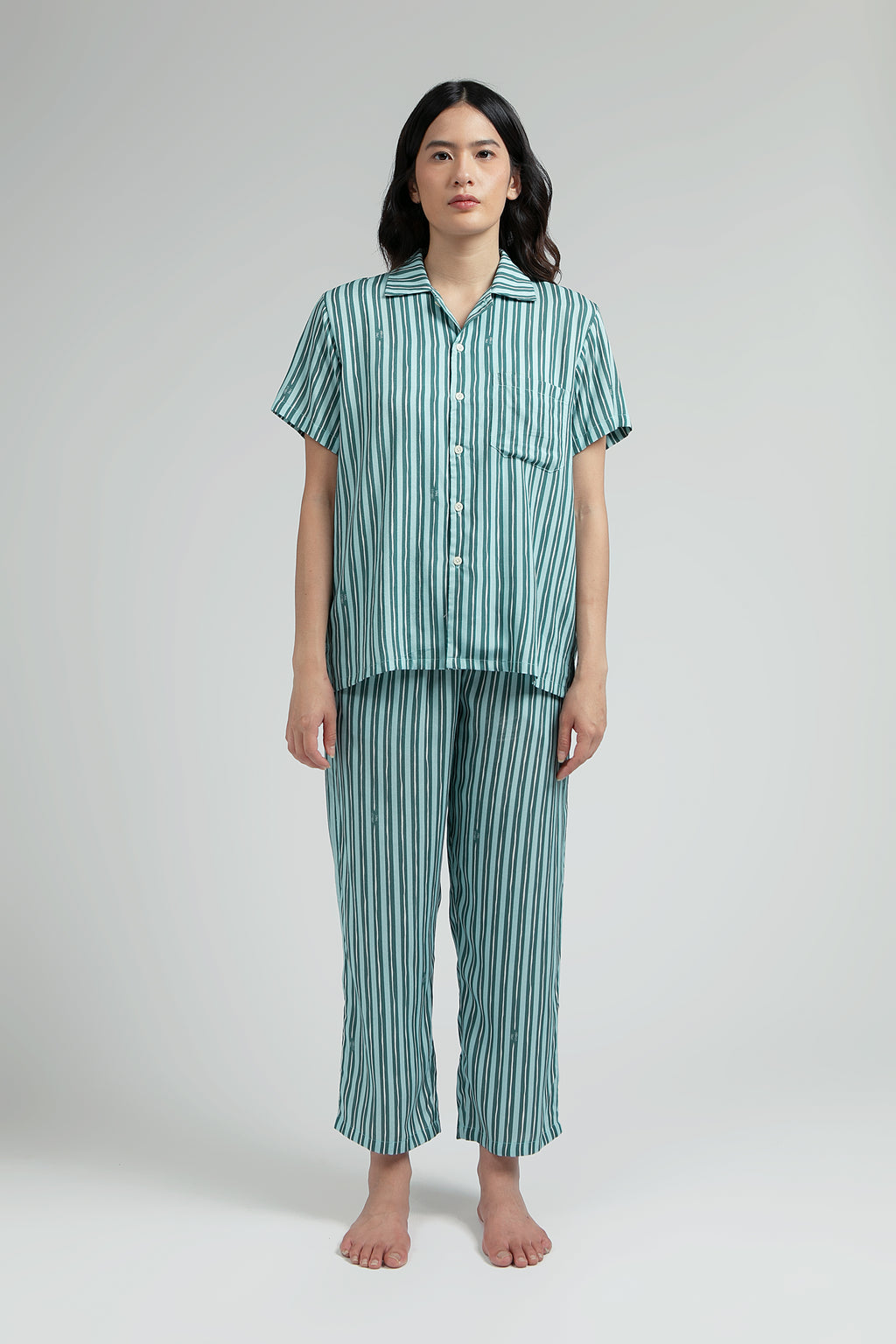 Kasturi Pajama Set in Ocean Salur