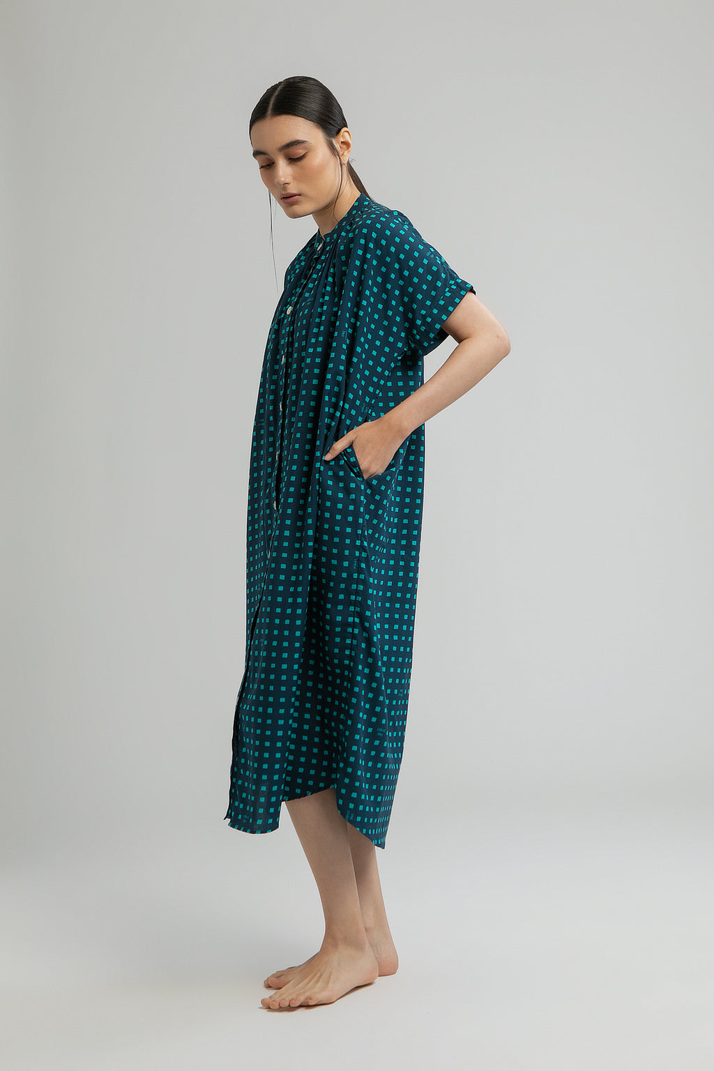Obi Loose Dress in Tosca Dadu