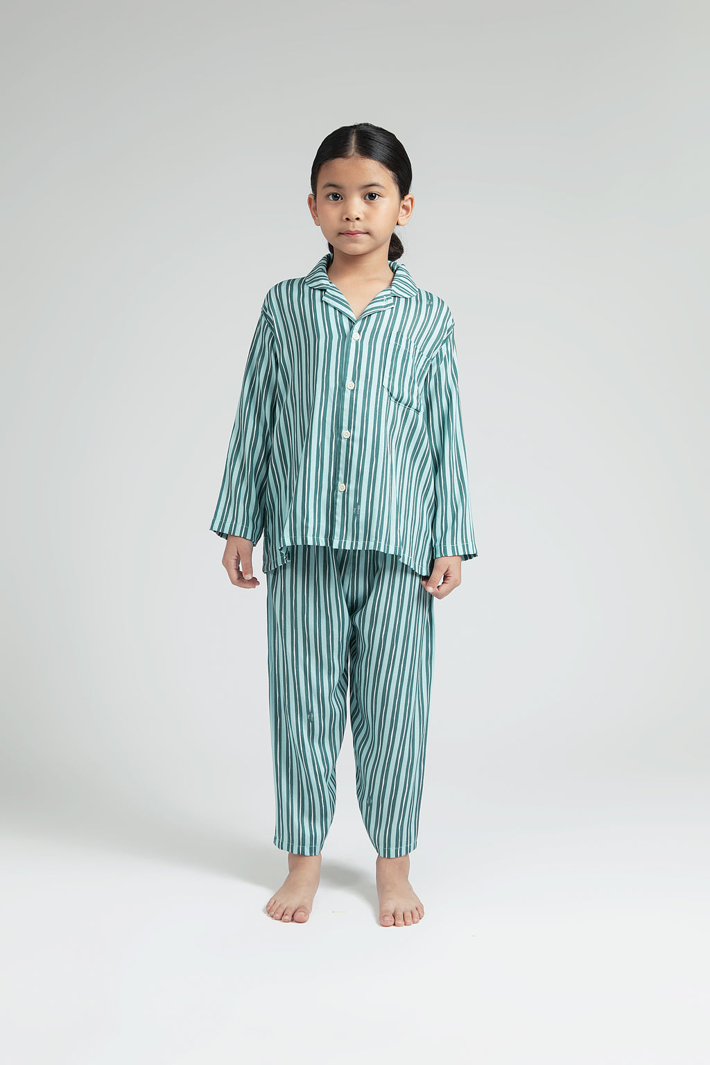Praya Parigi Kids Long Sleeve Set in Ocean Salur