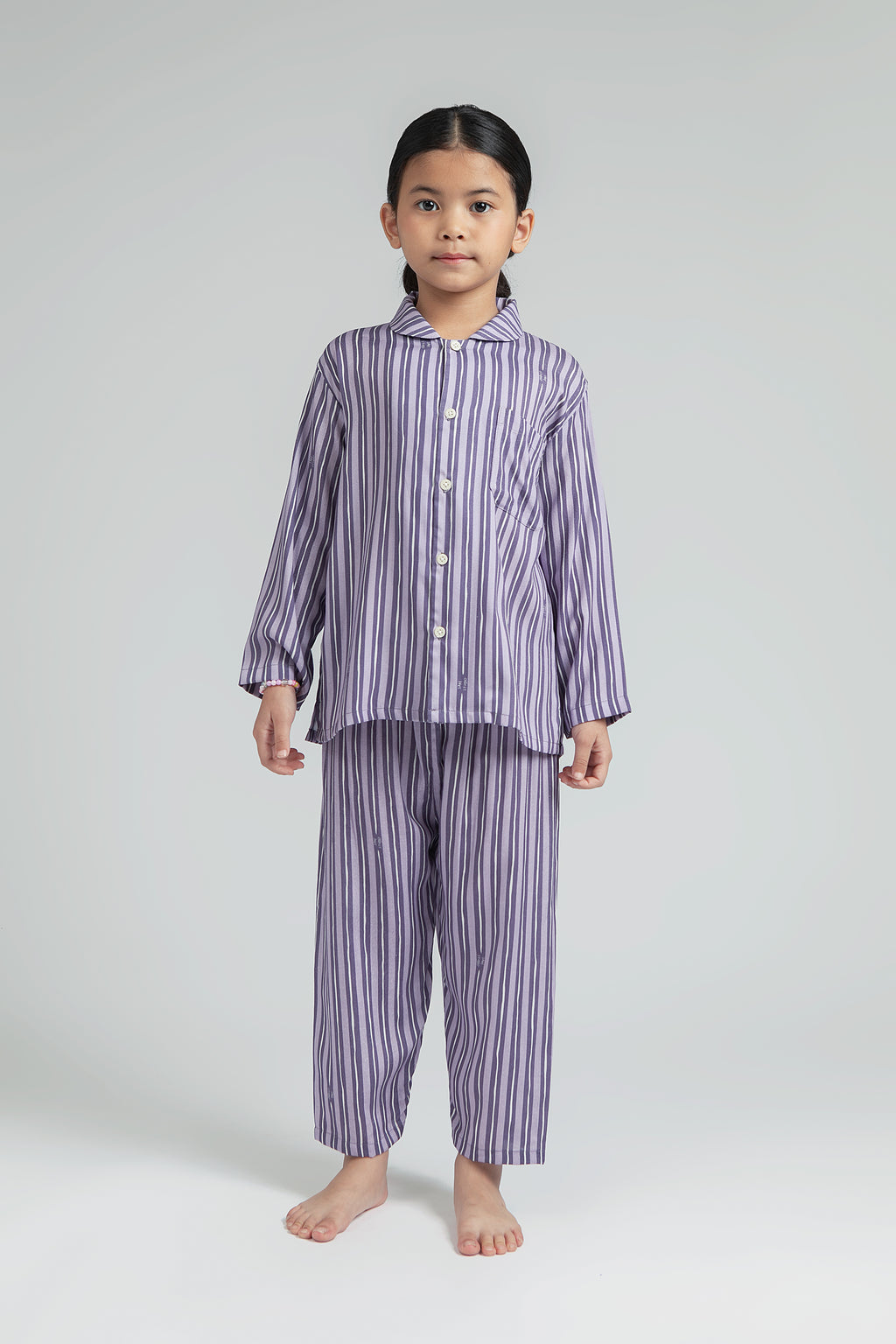 Praya Parigi Kids Long Sleeve Set in Lilac Salur