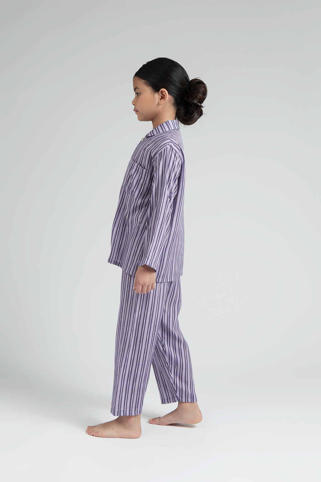 Praya Parigi Kids Long Sleeve Set in Lilac Salur