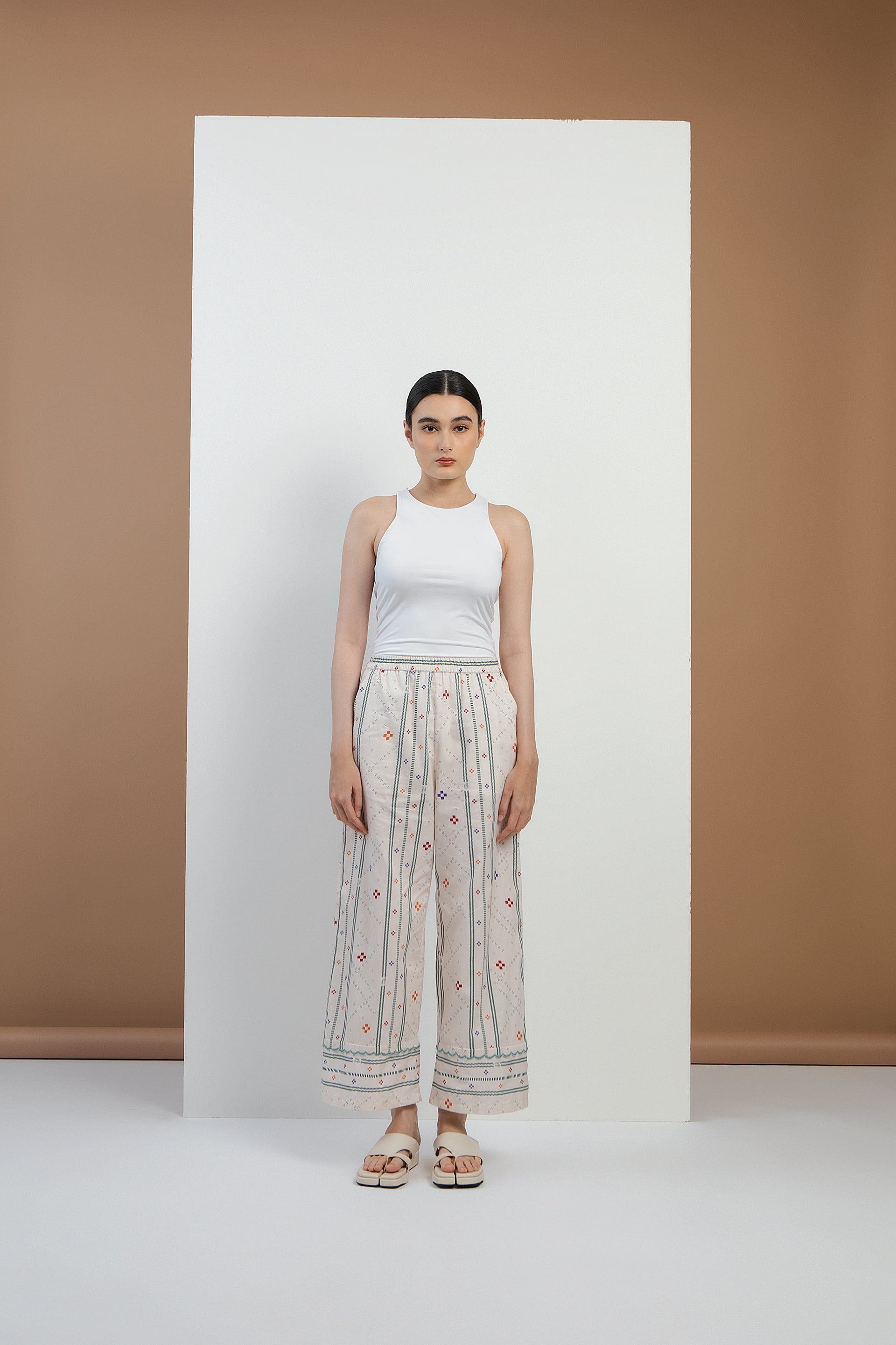 Muaro High Waist Pants in Bone Bajamba