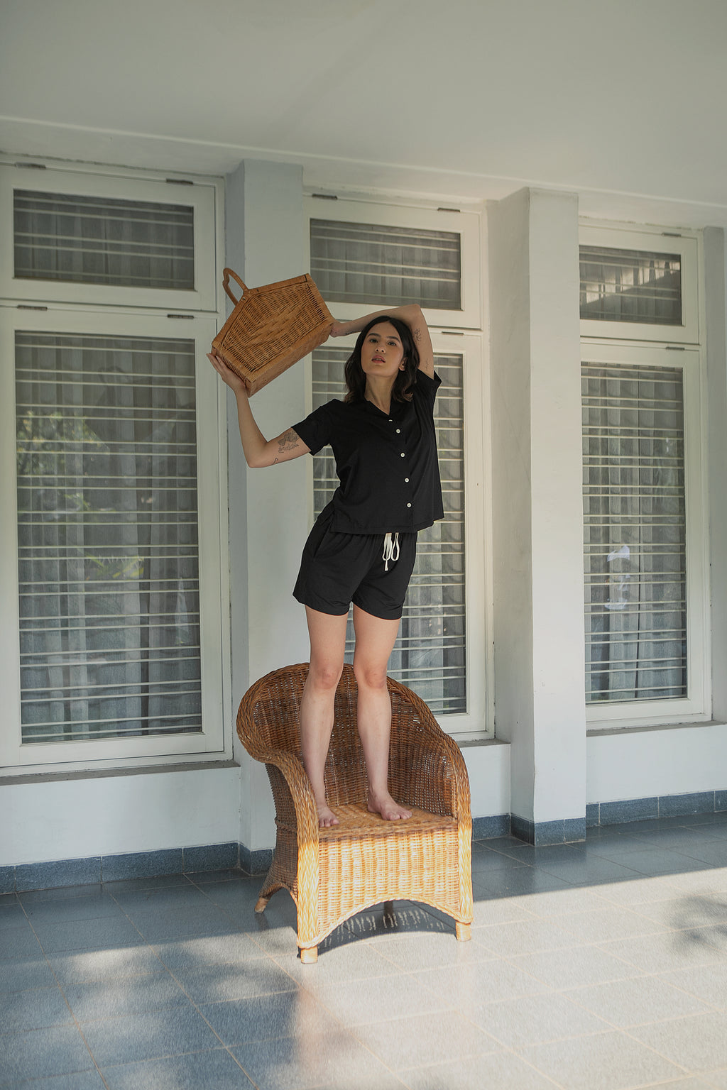 Puri Women Pajama Set in Black