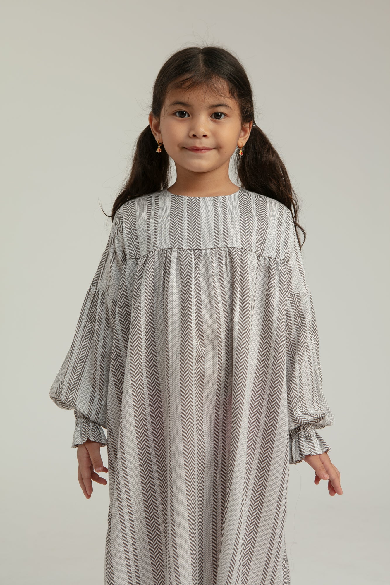 Mori Kids Babydoll Dress in Stone Woven