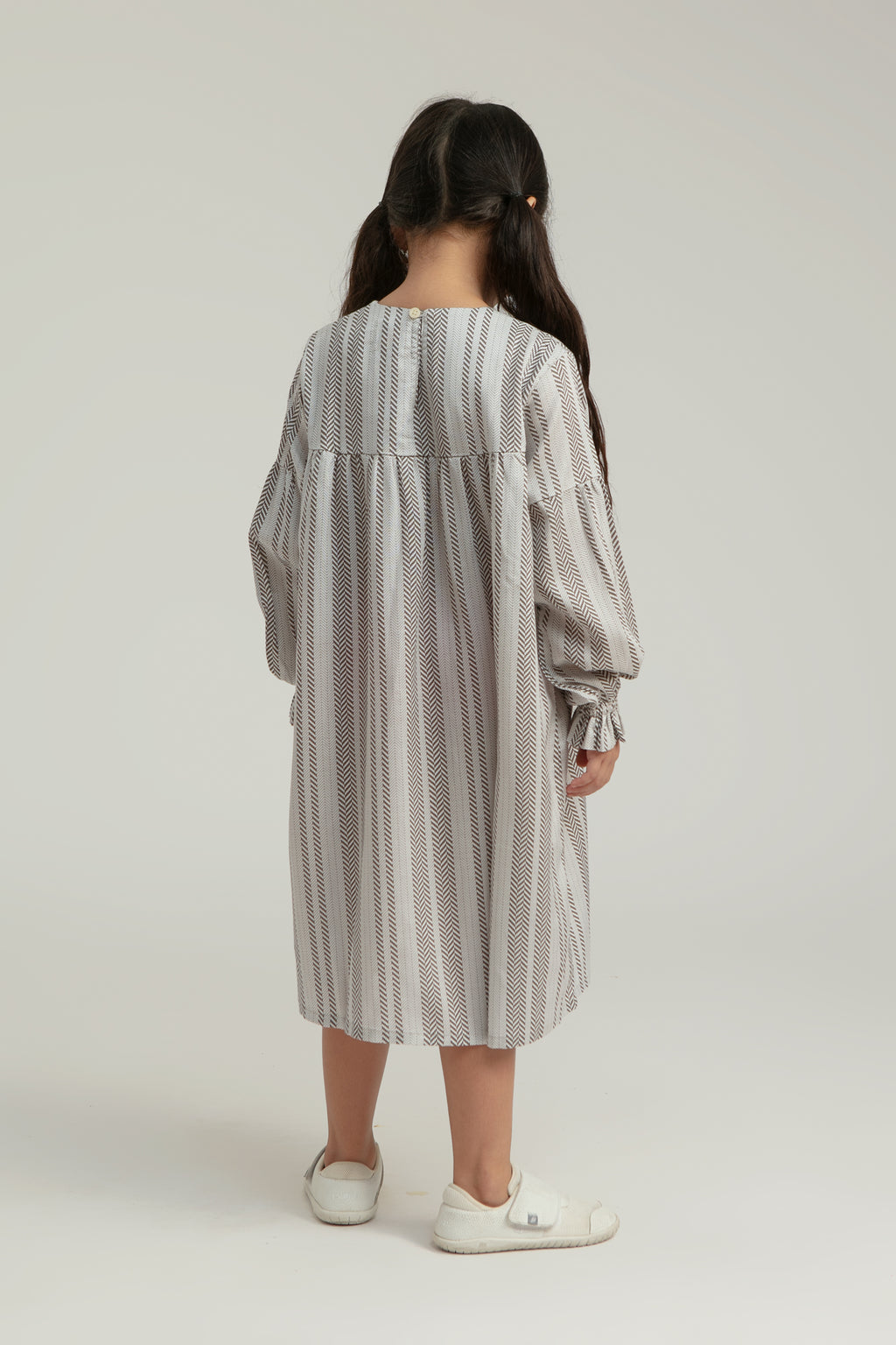 Mori Kids Babydoll Dress in Stone Woven