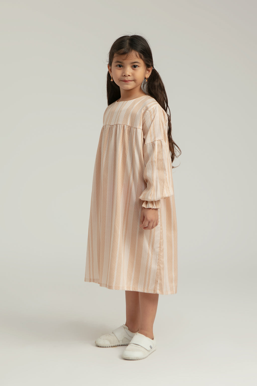 Mori Kids Babydoll Dress in Sand Woven