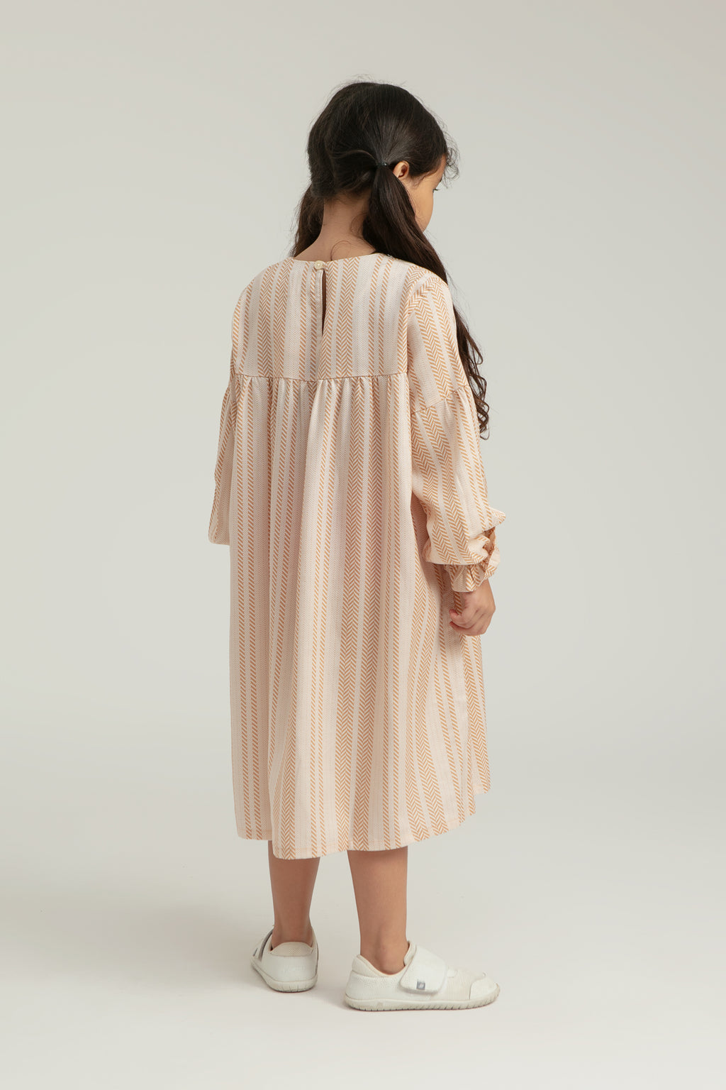 Mori Kids Babydoll Dress in Sand Woven