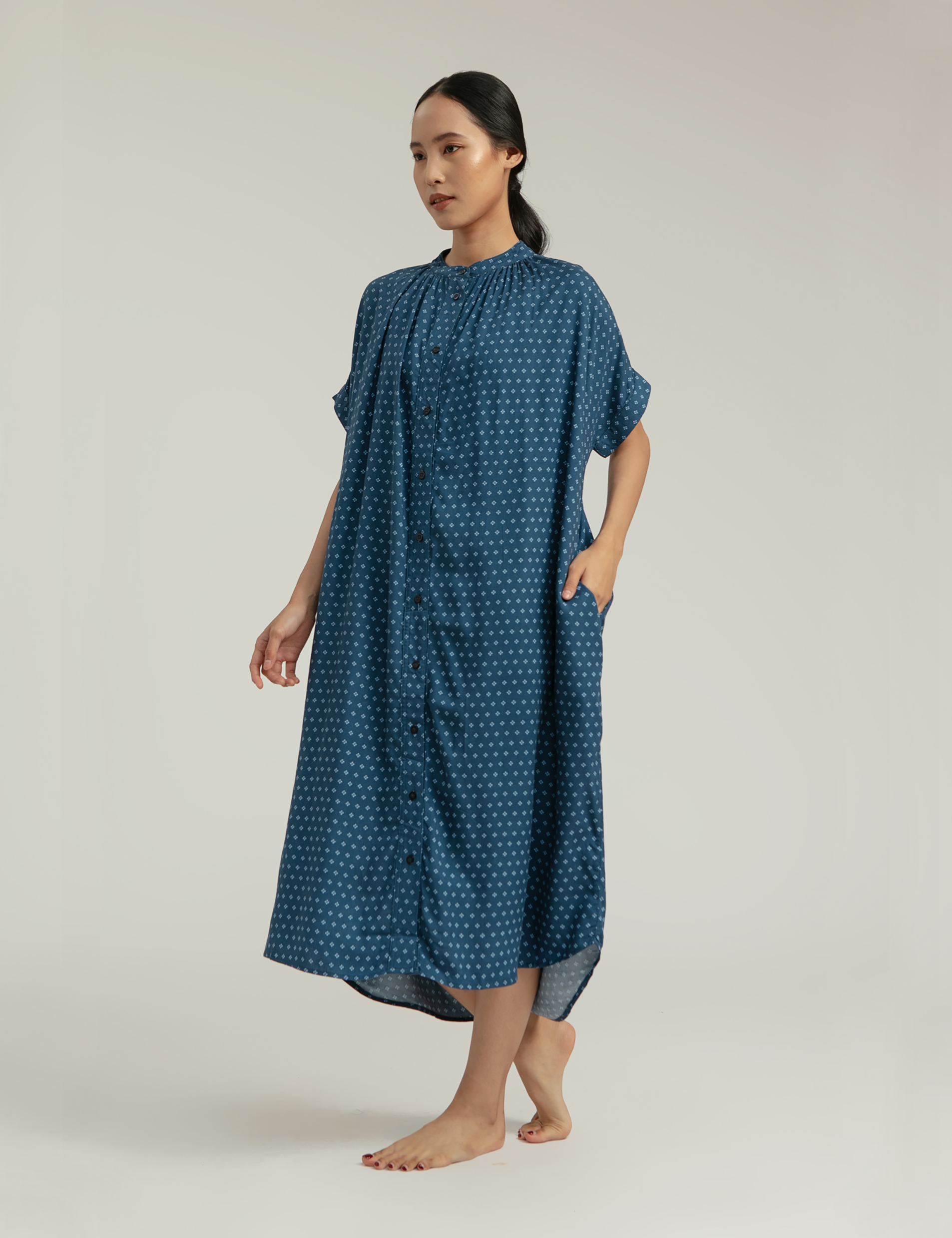 Obi Loose Dress in Navy Bijou