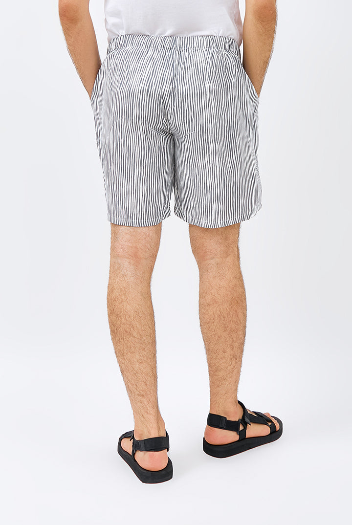 Berau Unisex Relax Shorts in Grey Stripe