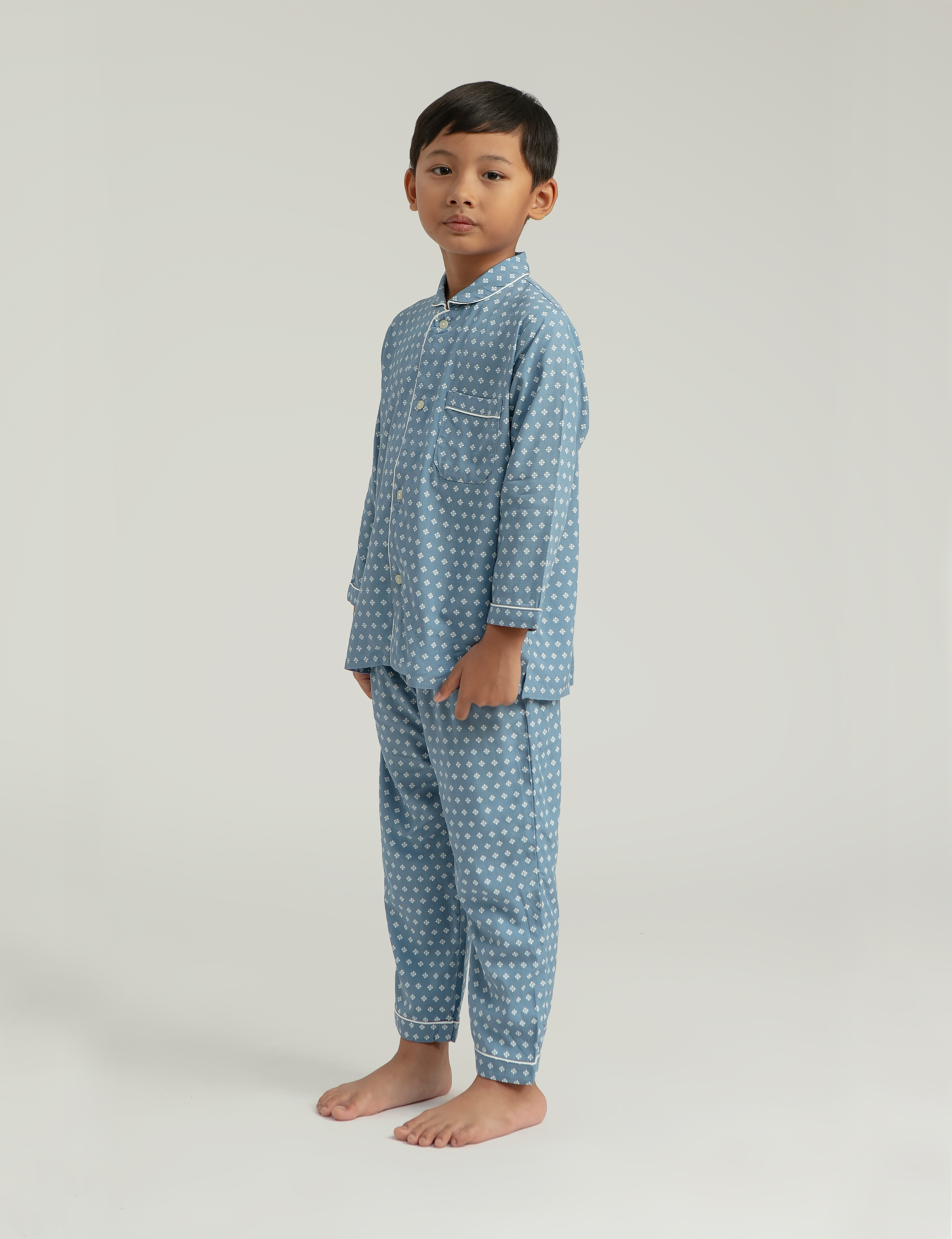 Praya Parigi Kids Long Sleeve Set in Sky Bijou