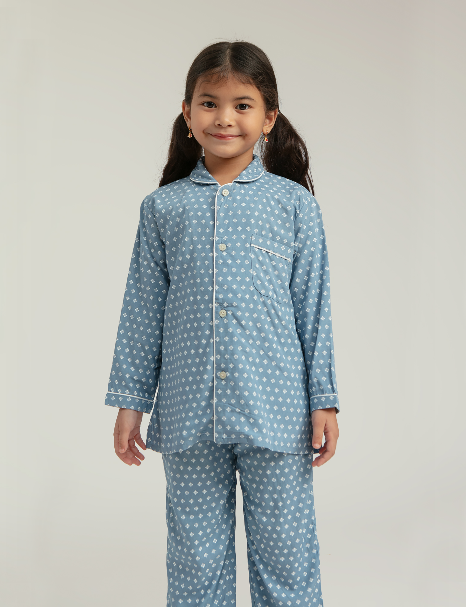 Praya Parigi Kids Long Sleeve Set in Sky Bijou