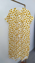 Obi Loose Dress in Yellow Daisy