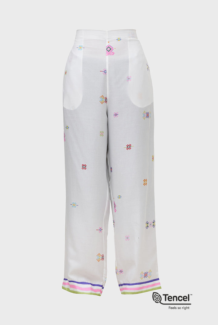 Loa High Waist Pants in White Daya