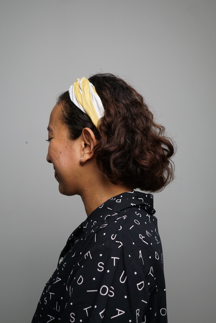 Natia Headband In Yellow Stripe