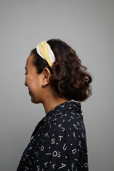 Natia Headband In Yellow Stripe