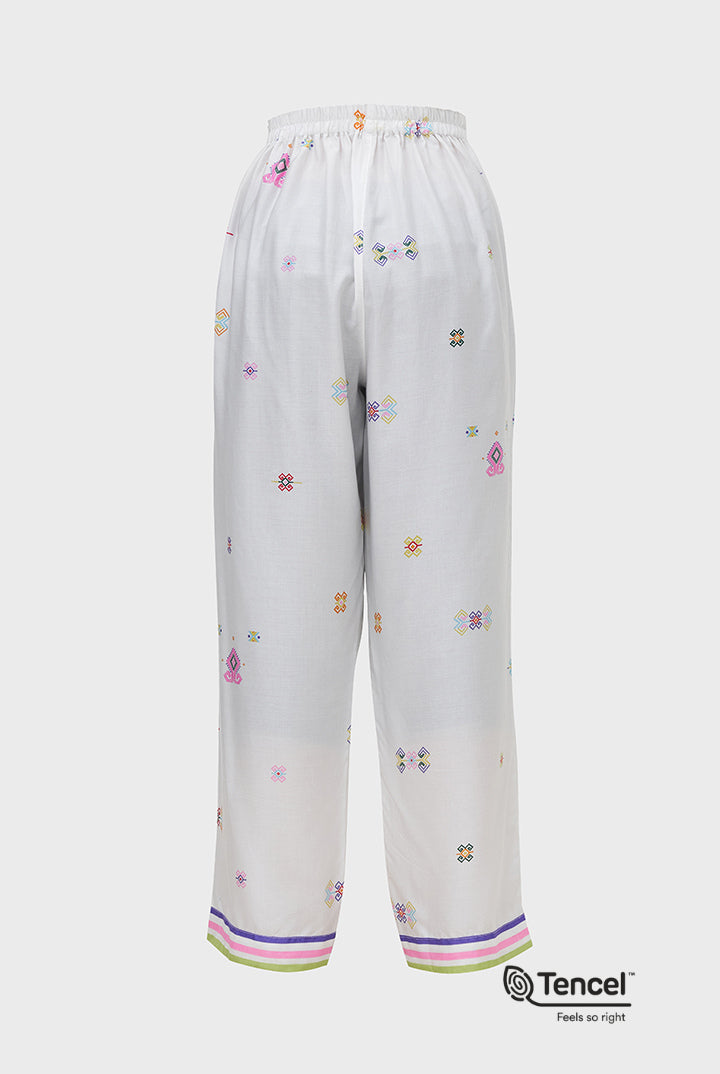 Loa High Waist Pants in White Daya