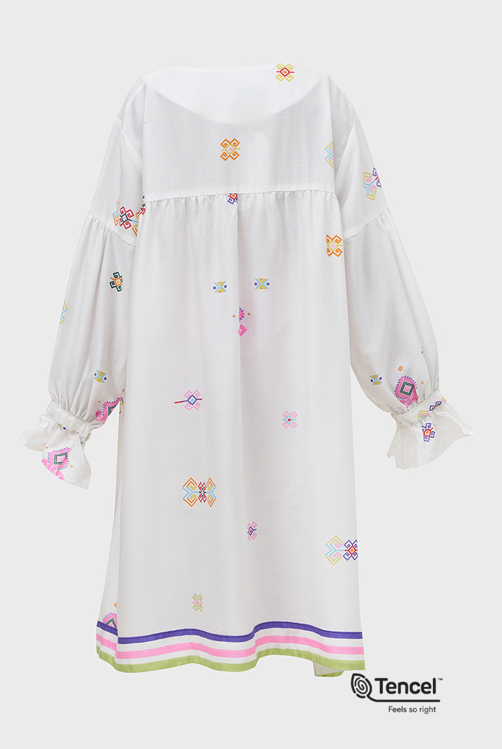 Una Kids Babydoll Dress in White Daya