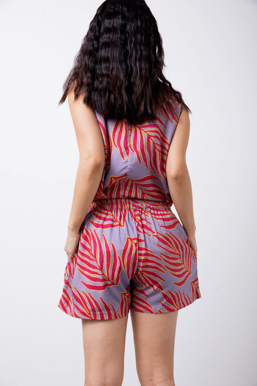 Mariri Shorts in Lilac Palm