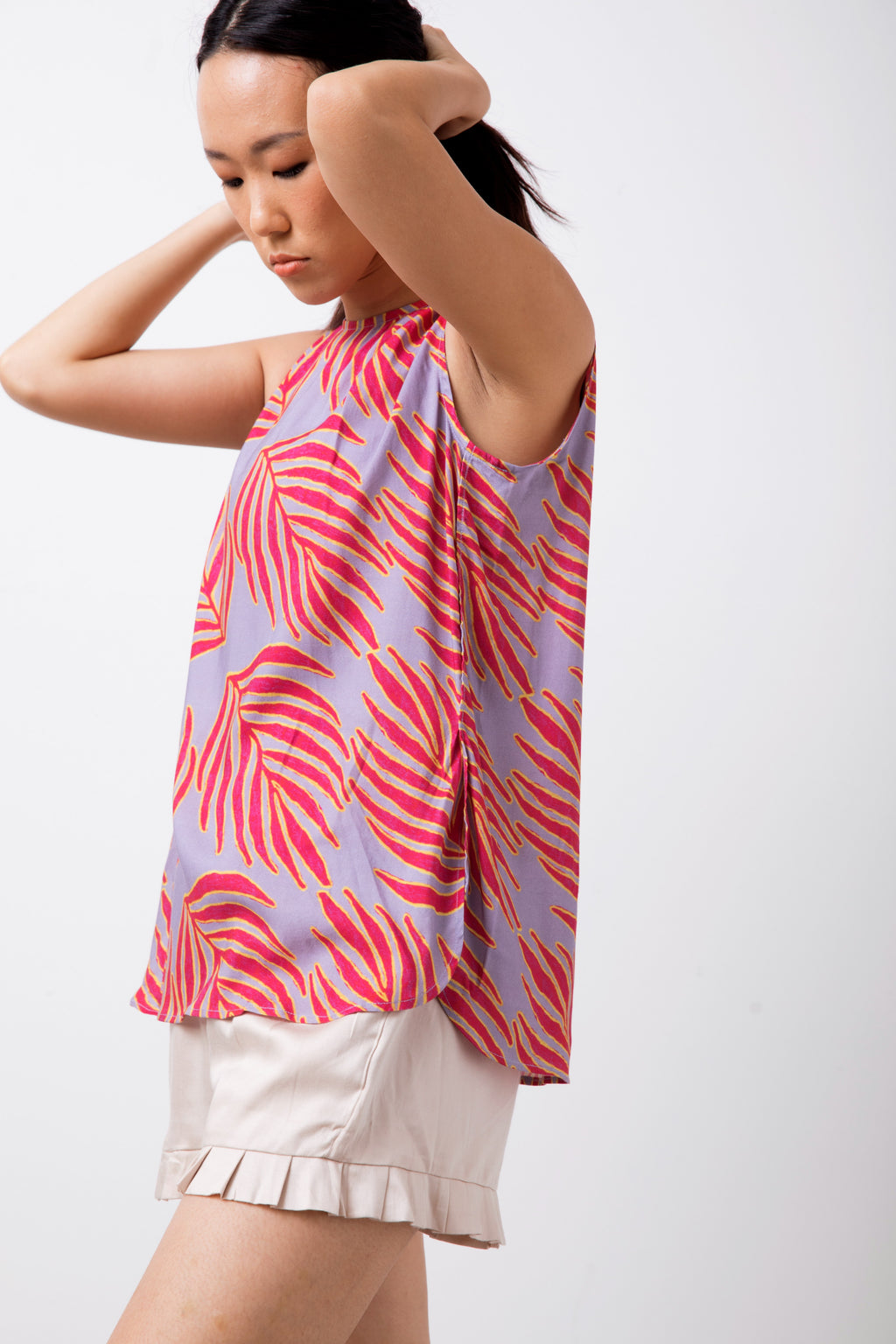 Bila Sleeveless Top in Lilac Palm