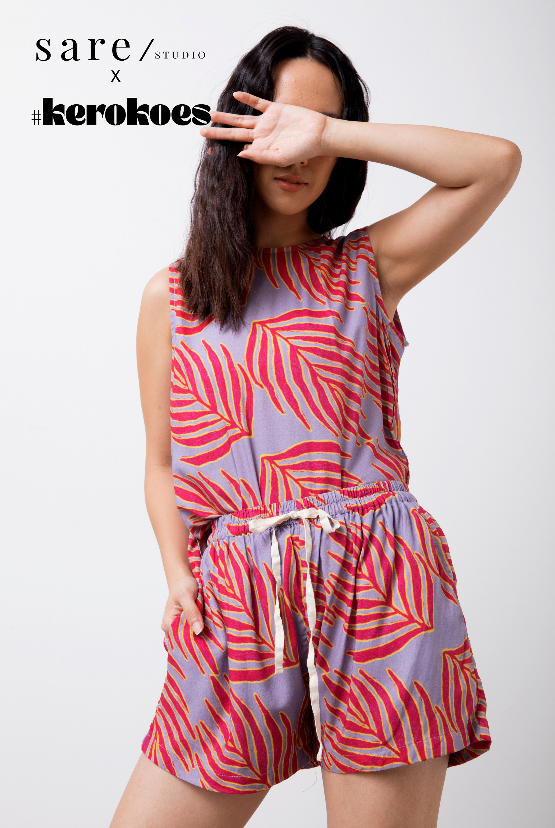 Mariri Shorts in Lilac Palm