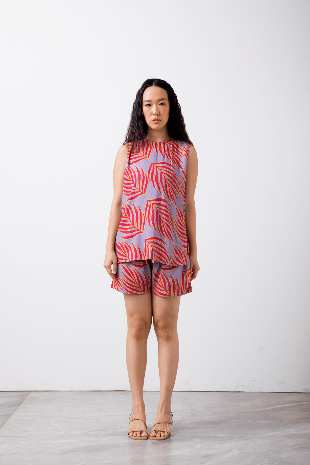 Bila Sleeveless Top in Lilac Palm