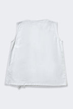 Rea Sleeveless Frill Top in White