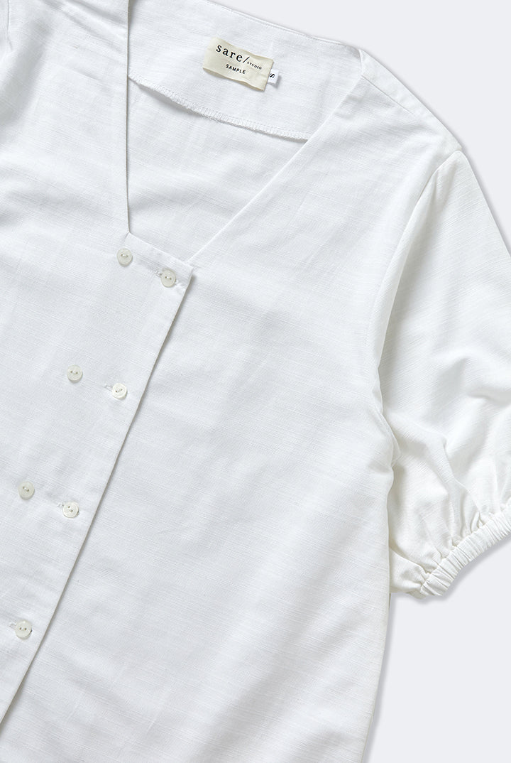 Tori Puff Sleeve Top in White