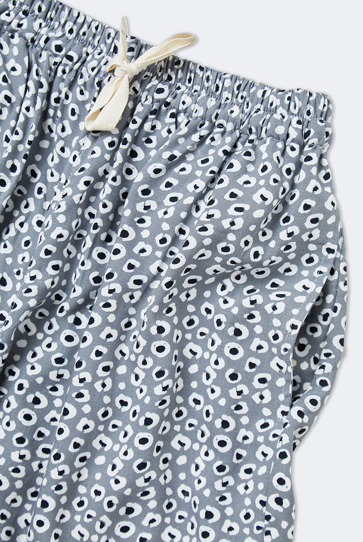 Gani Unisex Relax Pants in Grey Leopard