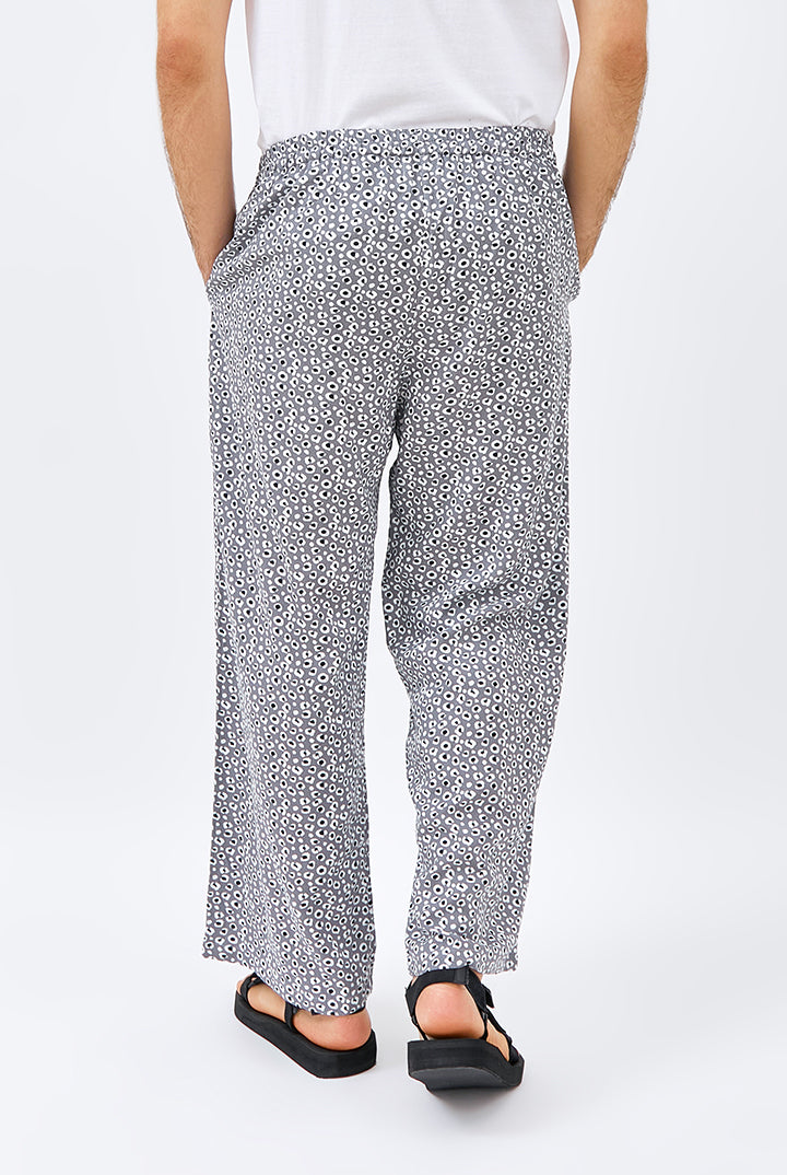 Gani Unisex Relax Pants in Grey Leopard