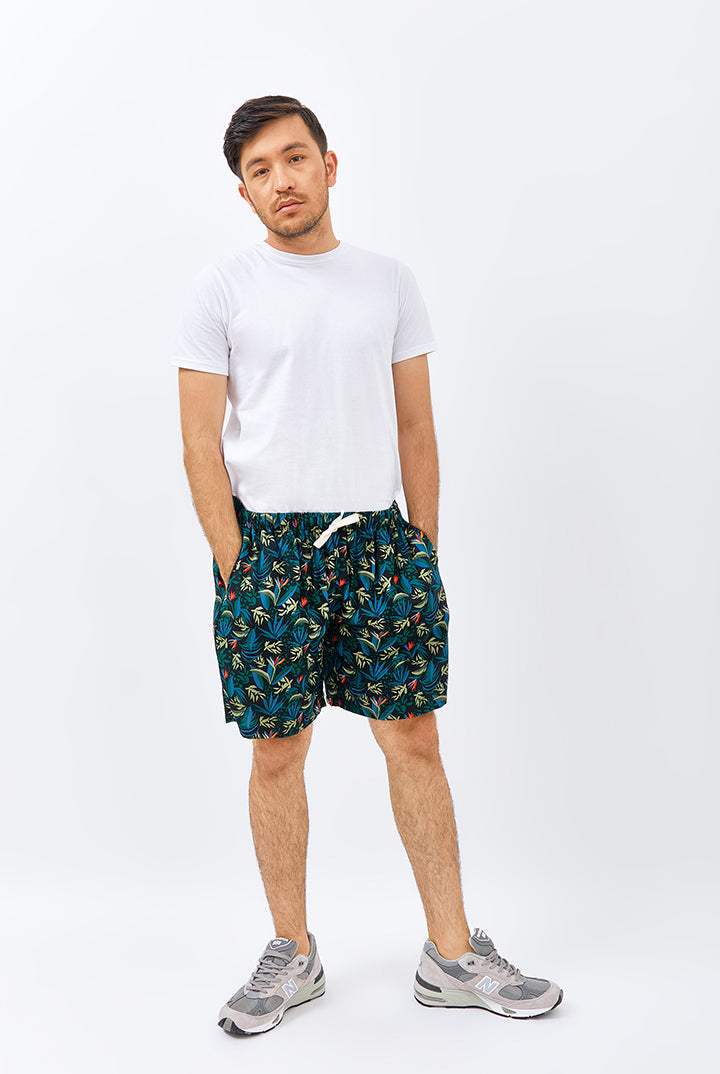 Berau Unisex Relax Shorts in Black Paradise