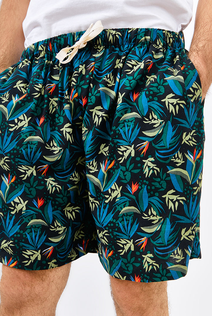 Berau Unisex Relax Shorts in Black Paradise