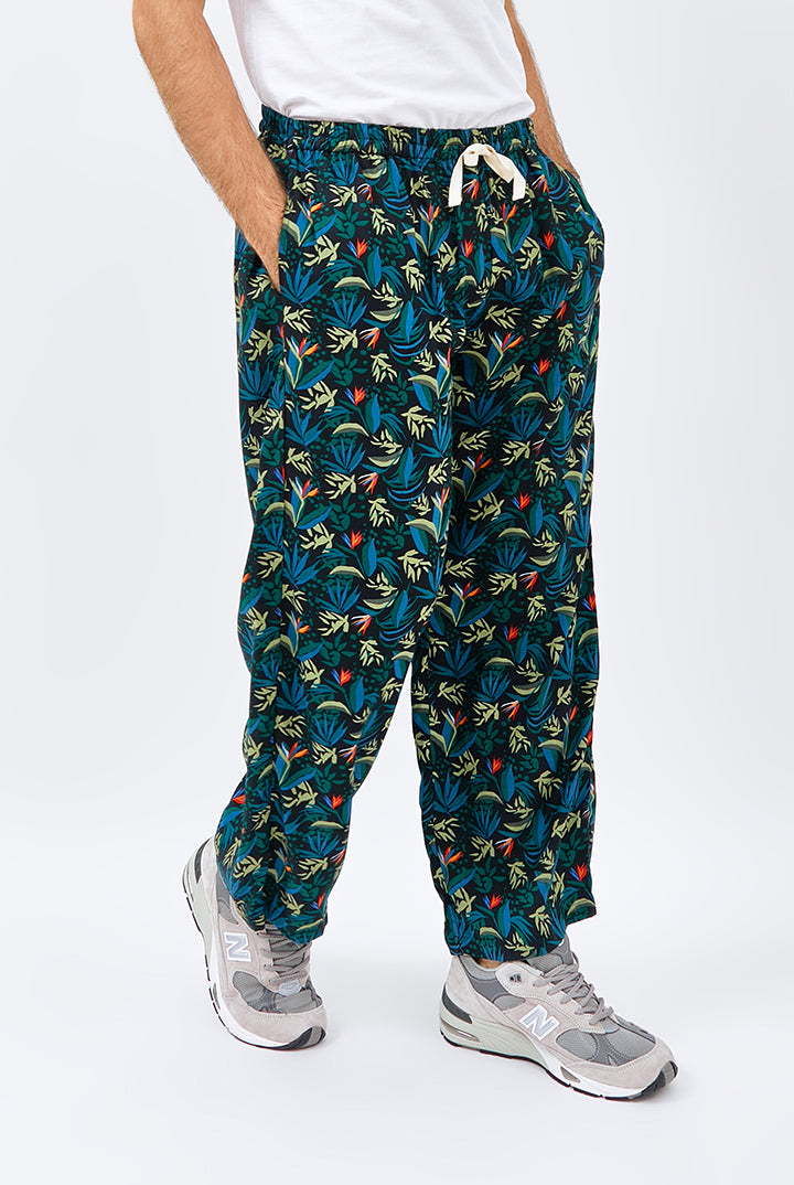 Gani Unisex Relax Pants in Black Paradise