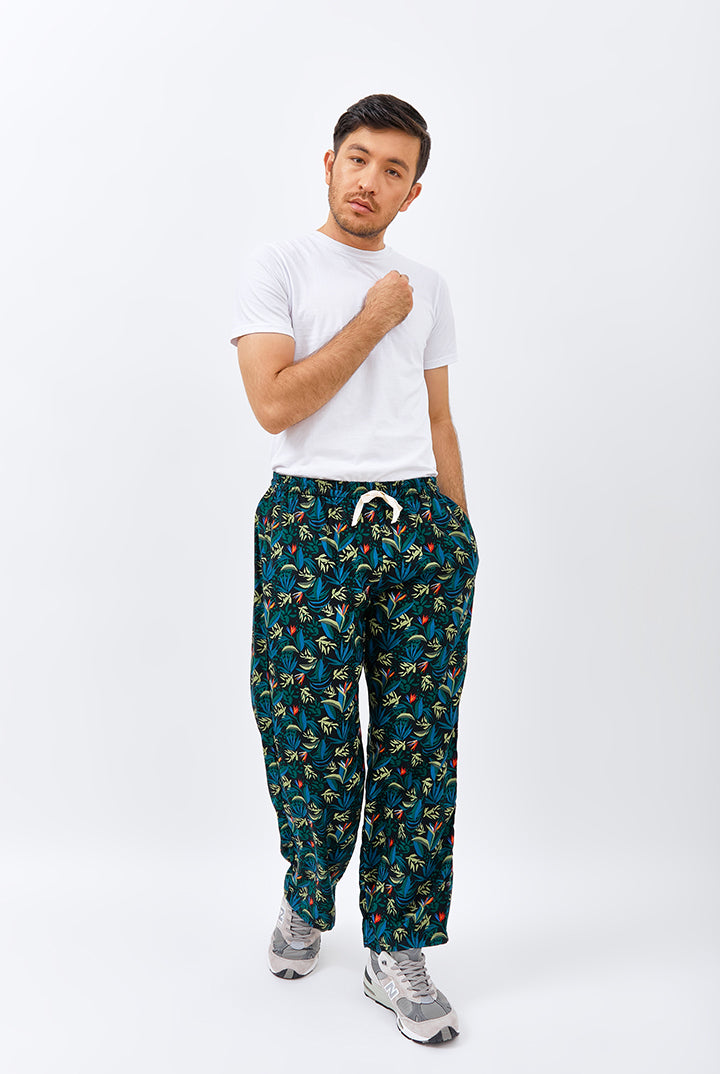 Gani Unisex Relax Pants in Black Paradise