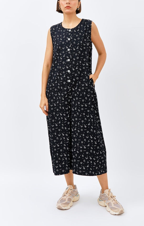 Banda Jumpsuit in Black Monogram