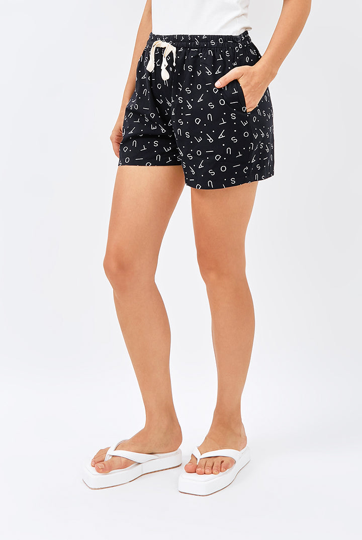 Mariri Classic Shorts in Black Monogram