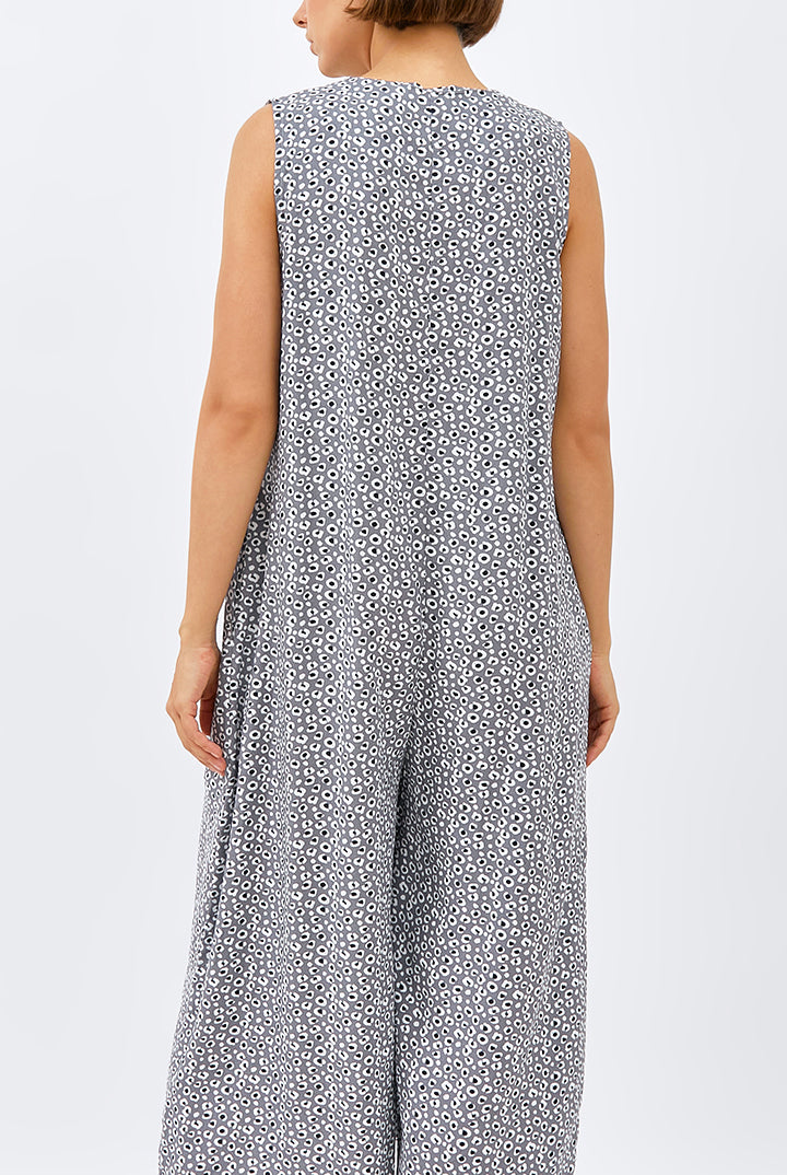 Banda Jumpsuit in Grey Leopard