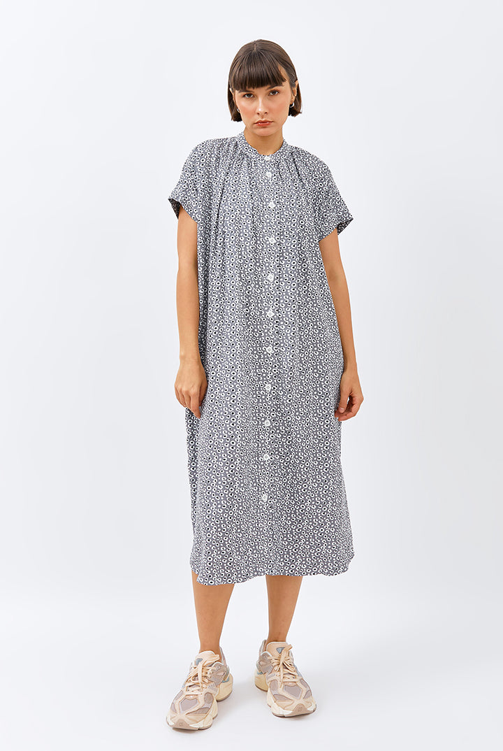 Obi Loose Dress in Grey Leopard