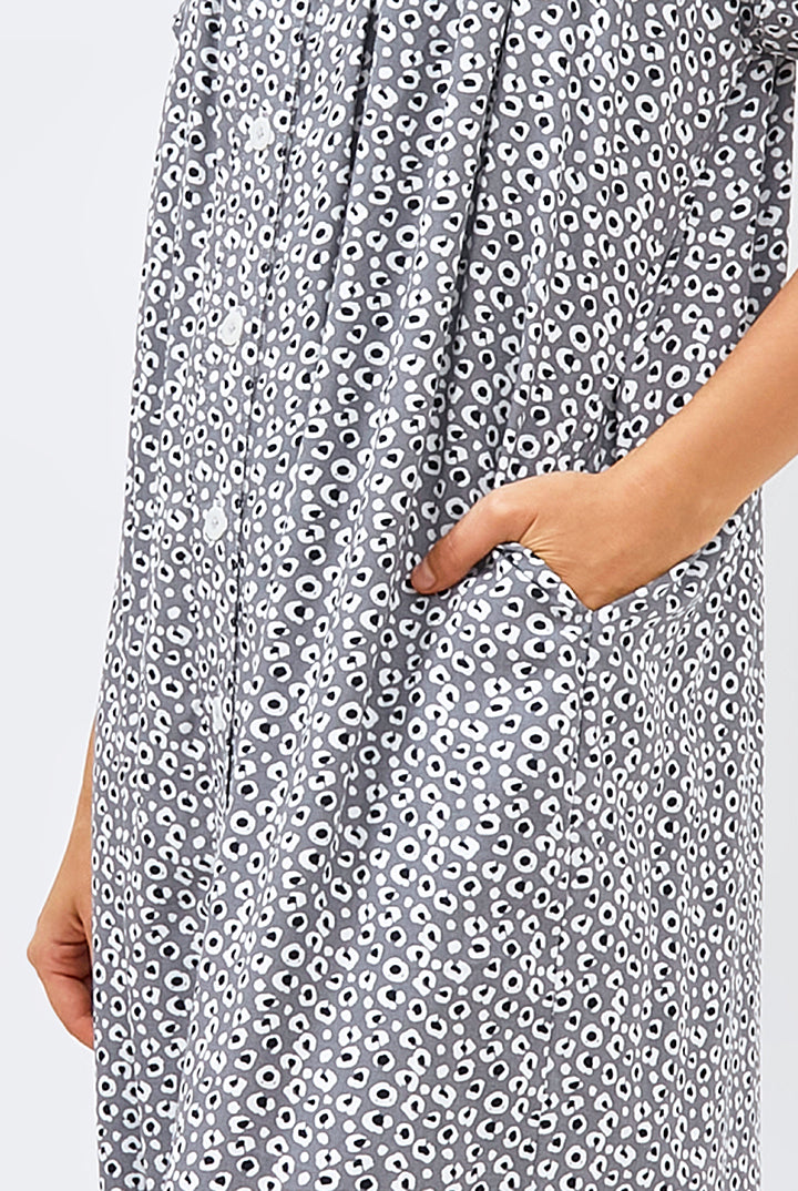 Obi Loose Dress in Grey Leopard