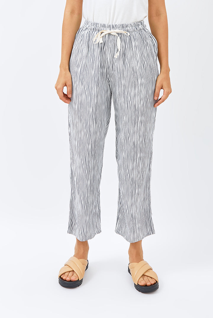 Gani Unisex Relax Pants in Grey Stripe