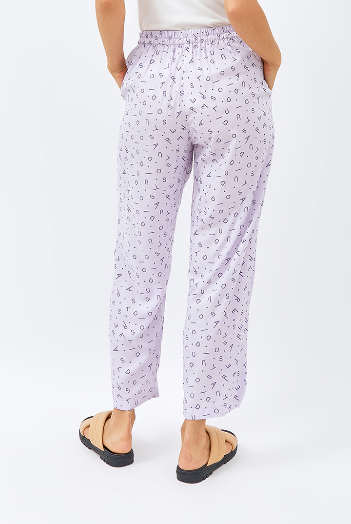 Gani Unisex Relax Pants in Lilac Monogram