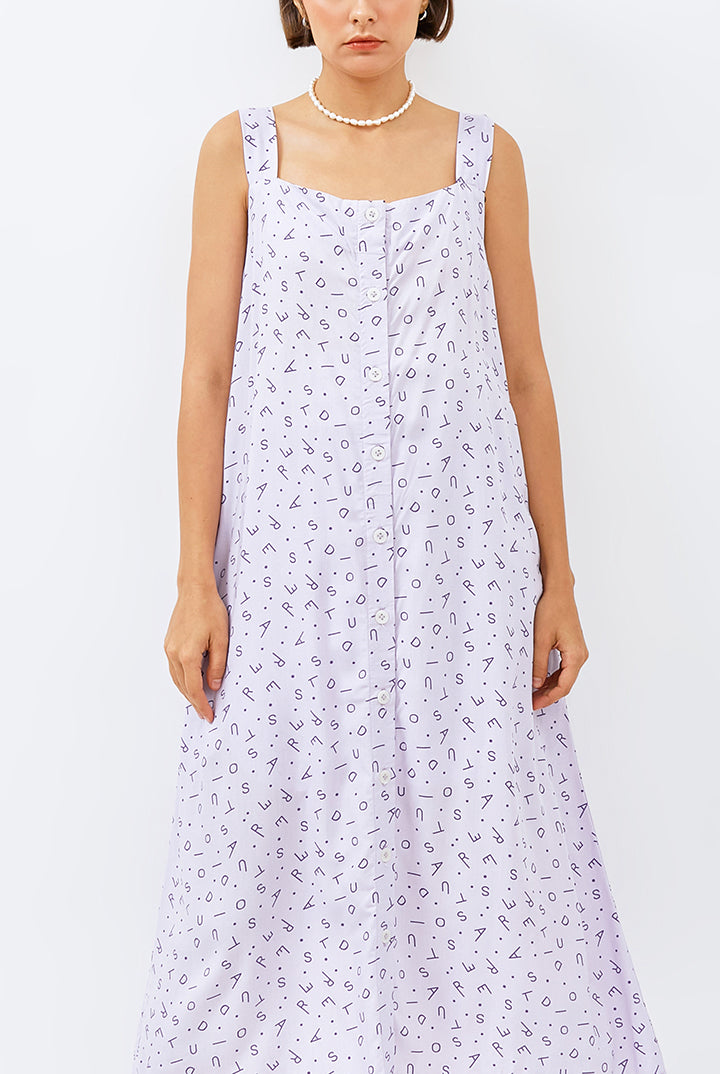 Ulu Tank Dress in Lilac Monogram