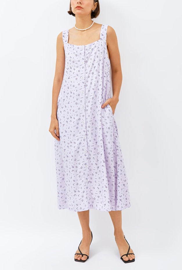 Ulu Tank Dress in Lilac Monogram