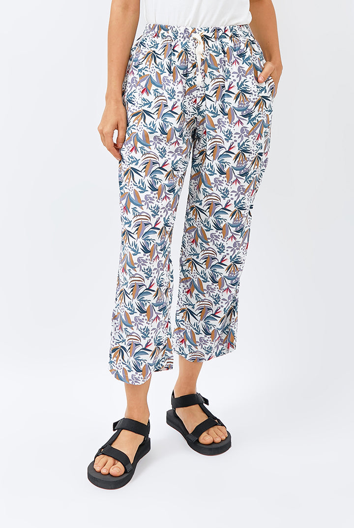 Gani Unisex Relax Pants in White Paradise