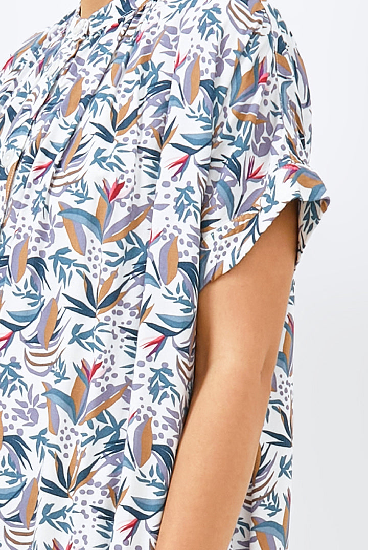 Obi Loose Dress in White Paradise