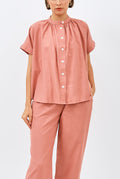 Toba Pajama Top in Salmon