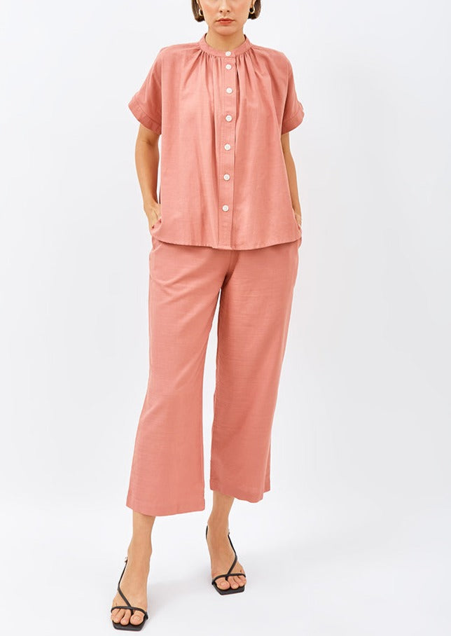 Toba Pajama Top in Salmon